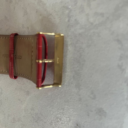 Guess Logo A Gogo W12502L1 women's watch used, red leather strap