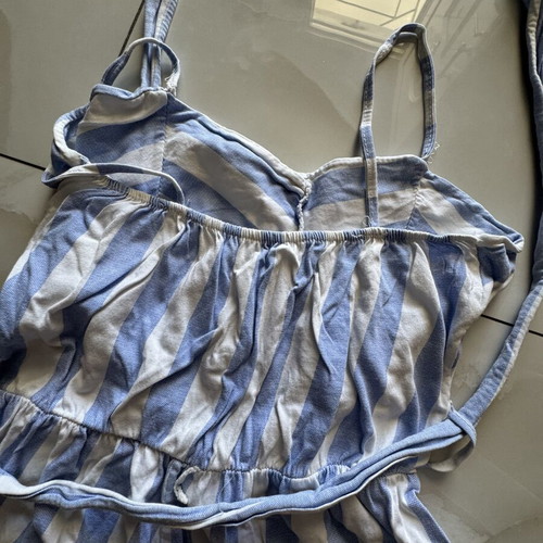 One-piece shorts used, thin and cool, white and turquoise, size S