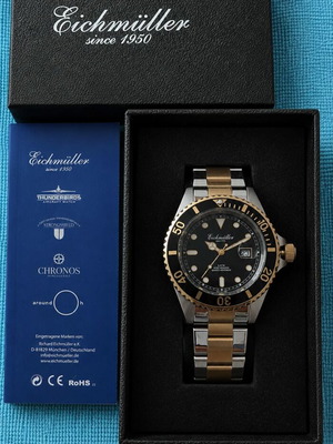 Eichmüller 1950 Premium Bi-Tone Men's Diver Watch, 20 ATM