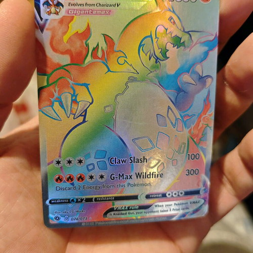 Charizard VMAX card used 074/073 with minor wear