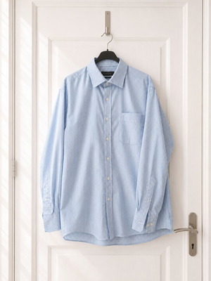 Lawrence Grey Relax men's striped cotton shirt light blue, like new
