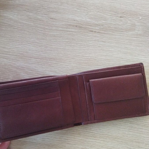 Men's leather wallet new, brown
