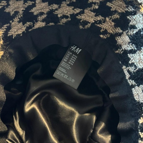 Tweed hat H&M new, size M 56, black and beige