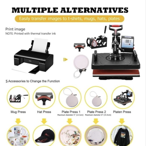 Estanny 10-in-1 Heat Press like new, 38x29 cm, 1400W, LCD display