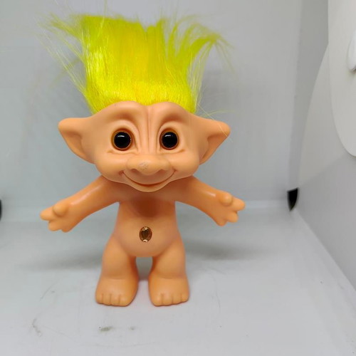 Efxoulis Troll doll with yellow hair collectible, like new