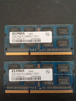 Elpida RAM 2x2GB PC3-8500S used for laptop