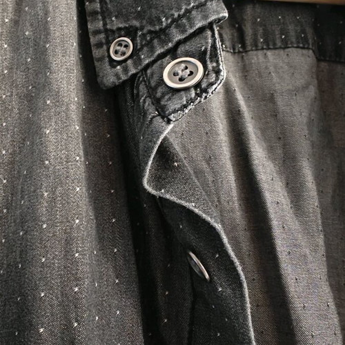 Pull & Bear grey faded polka dot shirt XL like new