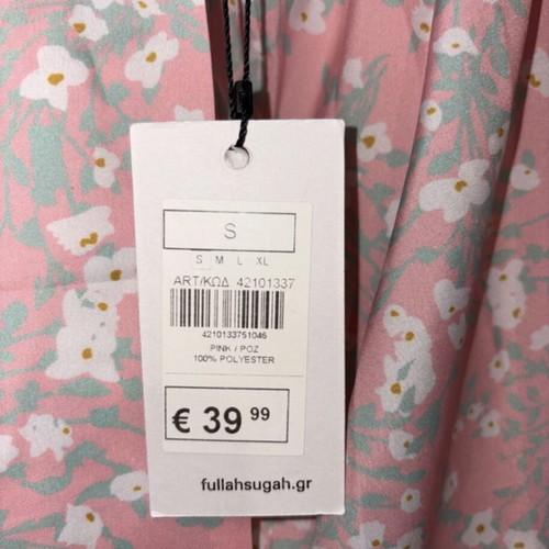 Fullah Sugah summer jumpsuit with open back, pink and white