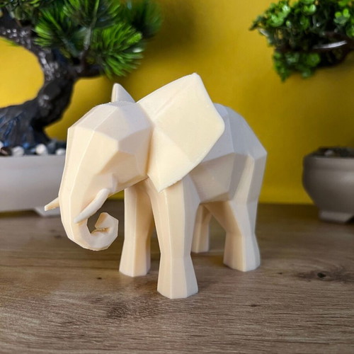 Handmade 3D Printed Low Poly Elephant Minimal Decorative 10x9cm new