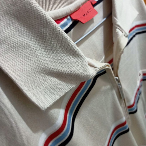 San Marco vintage polo T-shirt 4XL like new, beige multicolor cotton