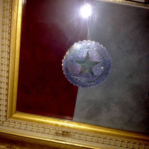 Michael Jackson autograph used in framed glass display
