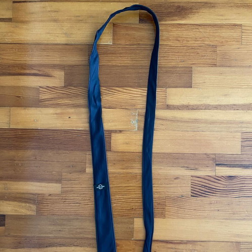 Leather slim tie blue black vintage used