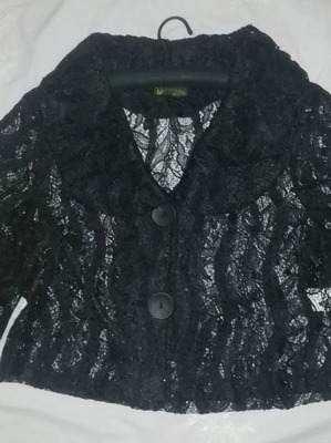 Mary Lides lace jacket new, size M/L, black