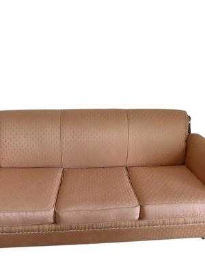Three-seater sofa classic style used, salmon/beige