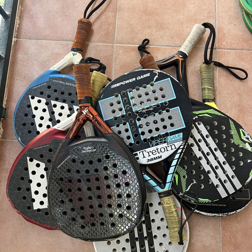 Padel rackets used, pack of 8, Adidas Wilson Tretorn