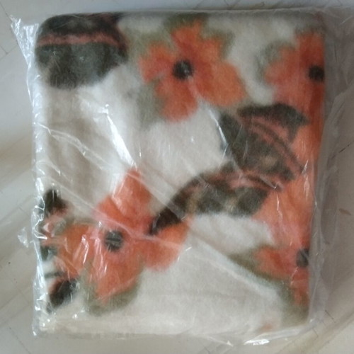 Vintage double-sided wool blanket Saliaris new, pure virgin wool