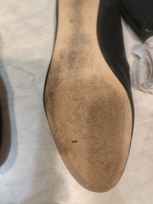 Mango loafers used, leather black, size 40