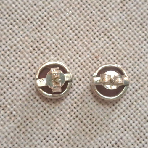 Silver Earrings 925 with 5mm Rubies new, elegant studs
