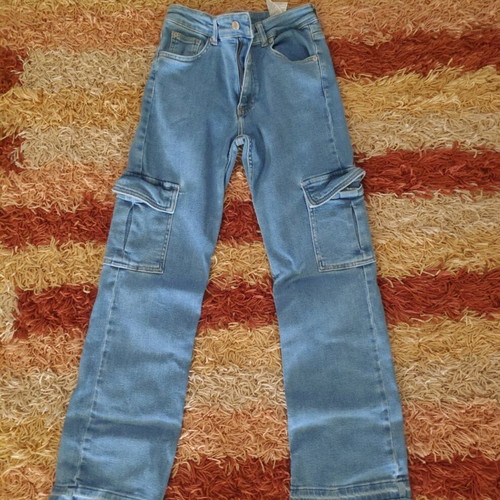 Παιδικό παντελόνι cargo jeans Zara σαν καινούργιο, μπλε, 164 cm