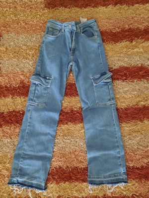 Παιδικό παντελόνι cargo jeans Zara σαν καινούργιο, μπλε, 164 cm