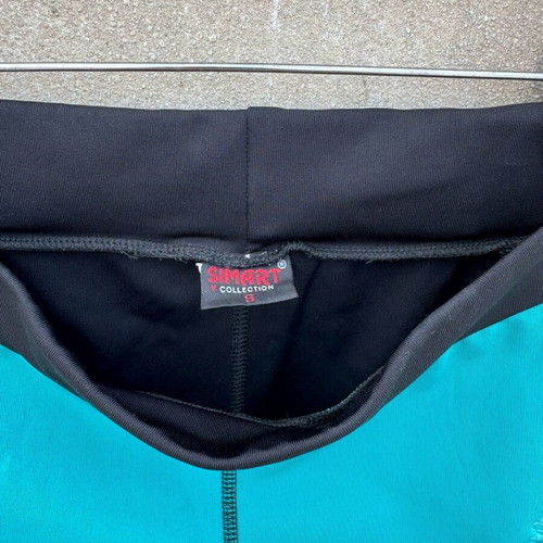 Legging Simart used with mesh panels, size S-M, black and turquoise