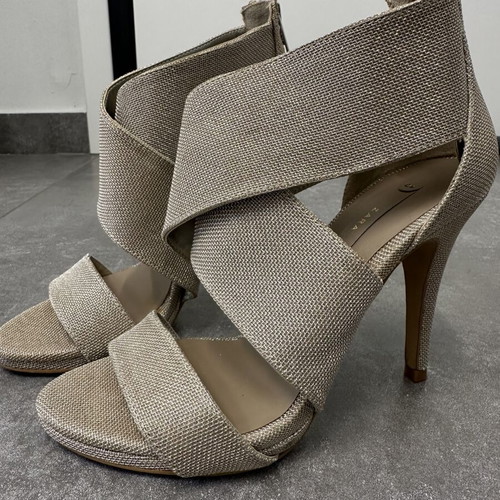 Zara silver sandals size 37 used, excellent condition