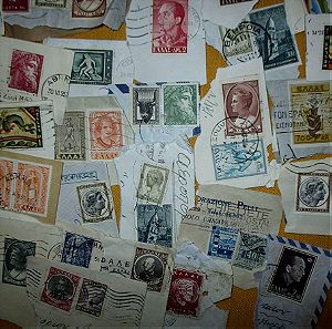Λοτ 70 ελληνικά γραμματόσημα αποκομμένα απο ταχυδρομημενους φακελους