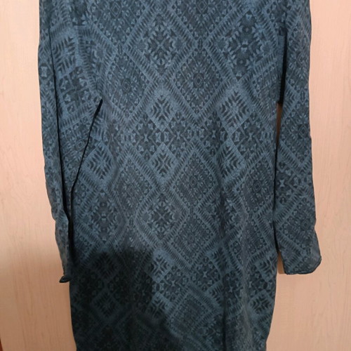 Petrol dress with printed pattern used H&M size M