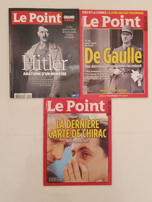 Le Point magazines used, pack of 3 issues
