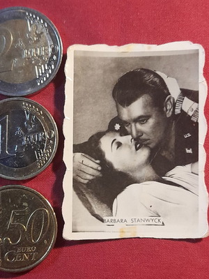 Barbara Stanwyck and Clark Gable vintage collectible photo card
