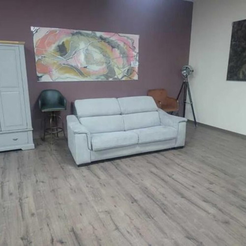 Gray fabric sofa three-seater with sleep function new