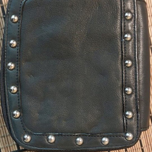 Black shoulder bag with wallet like new and studs