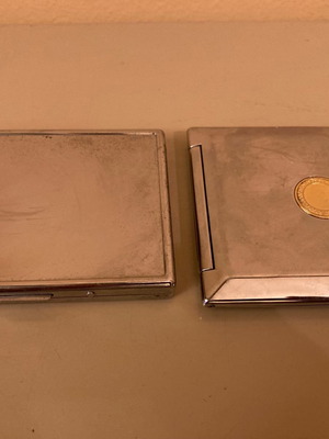 Tobacco Case and Mirror Set used, 2 pieces