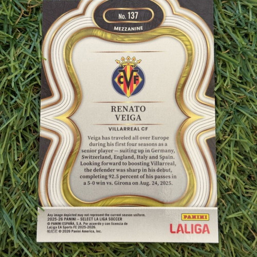 Panini Select La Liga Soccer Card Renato Veiga Villareal new
