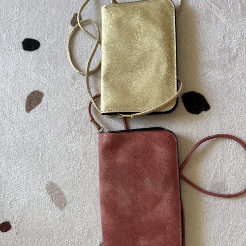 Vintage crossbody bags handmade, used, set of two in apple and gold