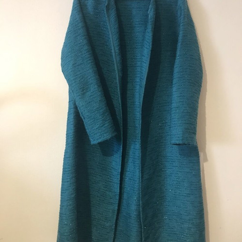 Cristina Beautiful Life turquoise handmade coat, new, size L