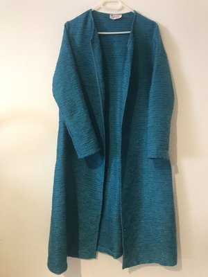 Cristina Beautiful Life turquoise handmade coat, new, size L
