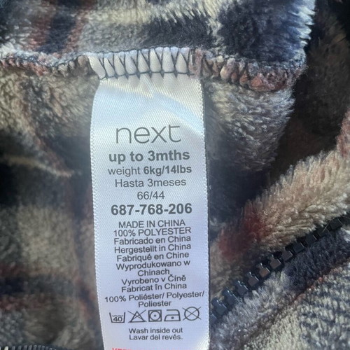 Next baby fleece romper like new for winter up to 3 months