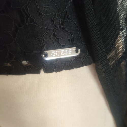 Guess Black Blouse S/M Like New With Transparent Sleeves