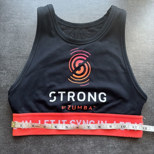 Strong by Zumba sports bra like new, black with red elastic band