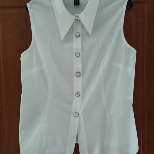 Badoo sleeveless white shirt, size L, 97% cotton