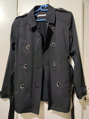 Anonima Basic black trench coat size XL like new