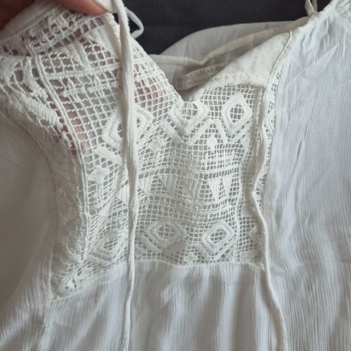 Pull & Bear white blouse size M like new with romantic sleeves