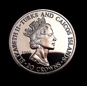 1993 - 20 Crowns - Elizabeth II The Queen Mother 1oz 999 Silver Proof  **Extremely RARE**