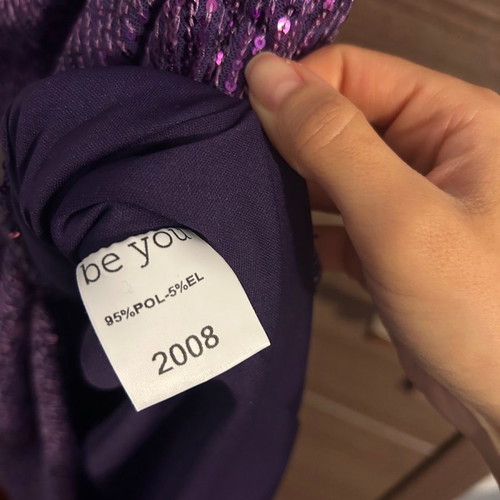 Midi dress Be You one shoulder used, purple with sequins, size S