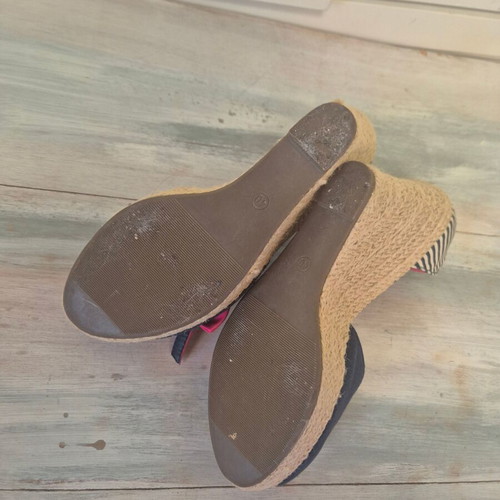 Modiva espadrilles blue with fuchsia bow size 40 like new