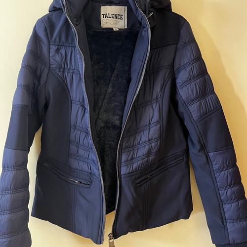 Talence jacket new, blue, hooded with synthetic fur lining