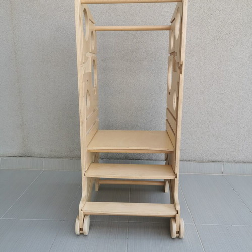 Montessori learning tower with accessories and instruction book