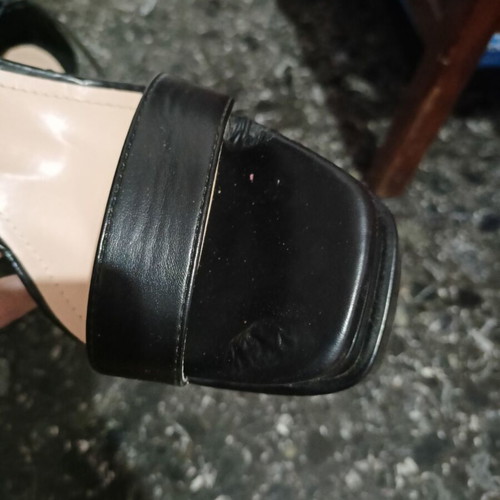 High heel platform sandals, black, size 39
