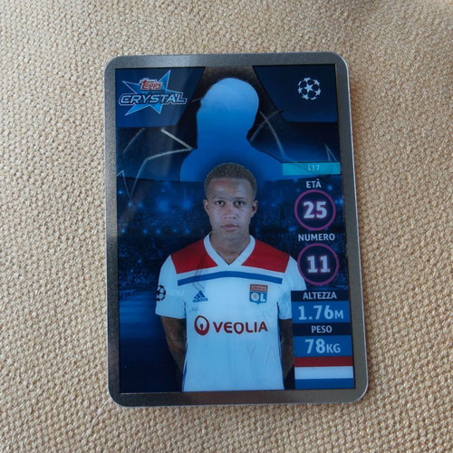 Memphis Depay Lyon 2018-19 Topps Crystal UCL Cannonieri card used